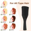 SHINLEA Detangler Hair Brush for Wet & Dry Hair, No Tangle Wave-shaped Soft Bristle Hairbrush for Reduces Breakage, Lightweight Travel Brush Detangling All Hair Types, Black