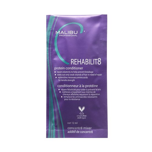 Malibu C REHABILIT8 Smoothing Protein Conditioner (1 Packet) - Replenishes Hair Protein & Amino Acids to Prevent Breakage - Hydrating Conditioner for Damaged Hair