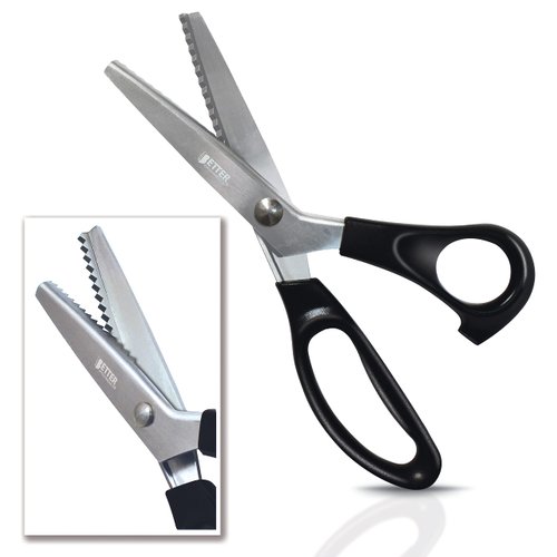 Better Office Products Professional Pinking Shears, 9" Stainless Steel Fabric Pinking Shears, Dressmaking Scissors, Zig Zag Cut Scissors, Serrated Blades for Decorative Patterns