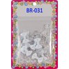 Tara Girls Self Hinge Plastic Mini Bow Hair Barrettes - White & Clear - 20 Pcs. by Tara