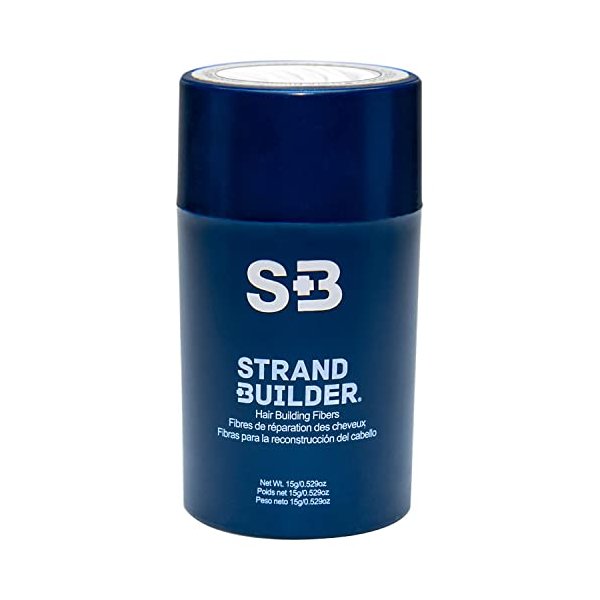 Strand Builder Hair Fibers for Thinning Hair and Hair Loss, Natural Keratin Hair Building Fibers, Undetectable Hair Thickener for Men or Women, 15g (White)
