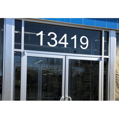 White - Storefront Address Numbers - 12" Tall - Custom Vinyl Decal - Die Cut Sticker - Business Glass Window
