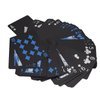 1pc Waterproof Plastic Poker Playing Cards PET Table Games Halloween/Thanksgiving Day (Blue x Silver)