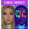 Silvercell Face and Body Paint Makeup Set UV Neon, Black Light Glow Water Activated Eyeliner in the Dark , 5 Bright Colors Fluorescent Painting Palette for Halloween Christmas Music Party (#01)