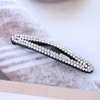Vacaonio Rhinestone Snap Hair Clip Sparkly Silver Crystal Side Hair Clips Non Slip Hair Barrette Bling Cz Barrette Hairpin Rhinestone Decorative Hair Accessories for Women and Girls Headdress