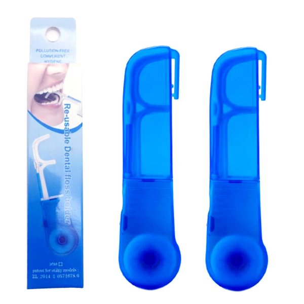 Koouood 2PCS Oral Care toothpicks (Including 2 30m Floss) Replaceable self-Cutting Floss Holder Toothpick Floss Holder.