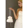 Satin Bridal Wedding Small Money Bag with Pearl-Embellished Floral Lace for Dollar Dance, Bridal Purse, and Other Special Occasions #E1DEDBiv (IVORY)