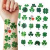 40 Pieces Glitter Shamrock Temporary Tattoos, St Patricks Day Tattoos Stickers for Kids, Irish Parade Party Favors Decorations Accessories