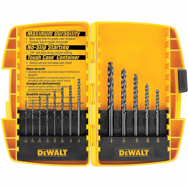 DEWALT Black Oxide Drill Bit Set with Pilot Point, 13-Piece (DW1163)