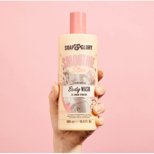 Soap & Glory Smoothie Star Moisturizing Shower Gel - Hydrating & Revitalizing Honey Milk Body Wash - Almond Scented Gentle Body Wash & Shower Soap (500ml)