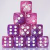 10 PC D6 dice 16mm Acrylic Dice Set for RPG MTG DND Dice Table Games and Board Games (Pink + Blue)