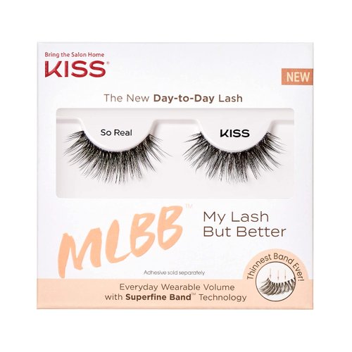 KISS My Lash But Better, False Eyelashes, So Real', 12 mm, Includes 1 Pair Of Lash, Contact Lens Friendly, Easy to Apply, Reusable Strip Lashes, Glue-On