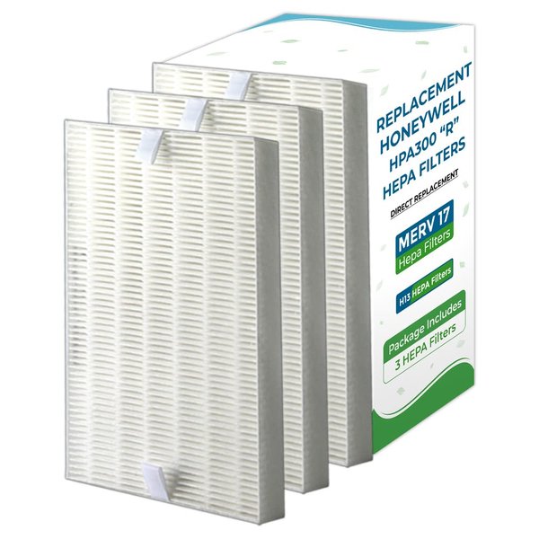 Breathe Naturally HRF-R3 HEPA Replacement Filter R (3 Pack) for Honeywell HPA300, HPA200, HPA100 True HEPA Replacement R Filters …