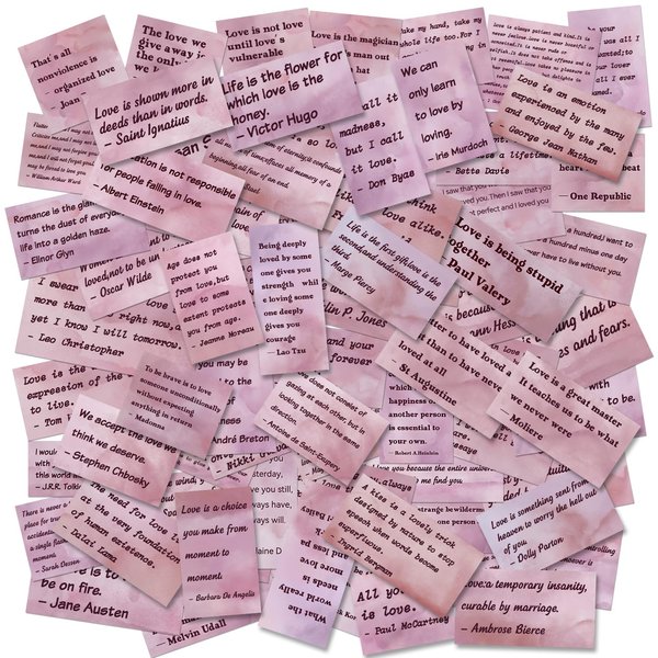 Love Quotes Stickers,Vintage Literary Quotes Stickers,Famous Words Quotes Stickers for Scrapbook Journaling,Bullet Journal Junk Journal Stickers(100 Piece)