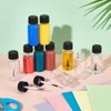 BENECREAT 20 Packs 15ml(0.5fl.oz) Plastic Brush Applicator Bottles with Black Cap, Empty Refillable Nail Polish Touch Up Bottle with Brush Top for Glue, Paint, Nail Art