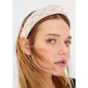 Tihebax Pearl Headbands for Women, White Headband Women Beaded Headband Bridal Headband for Wedding Padded Headaband Women Faux Pearl Hair Accessories Bridal Hair Hoop with Glitter Crystal Rhinestones