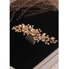 Kercisbeauty Dainty Gold Hair Comb for Women and Girls Rhinestones Headpiece for Her Pearl and Crystal Hair Piece Boho Bridal Hair Piece Side Combs for Bridesmaids