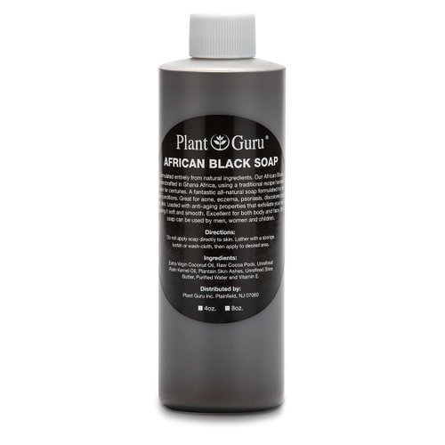 African Black Soap Liquid 8 oz. 100% Raw Pure Natural From Ghana. Acne Treatment, Aids Against Eczema & Psoriasis, Dry Skin, Scars and Dark Spots. Great For Pimples, Blackhead, Face & Body Wash