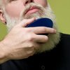 JOHNNY B. Professional Oval Beard Grooming Brush, 100% Boar Bristles (Blue)