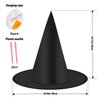 FOIMAS 12pcs Halloween Costume Witch Hat,Black Witch Hat with Hanging Rope for Halloween Costume Party Favor Home Decoration Supply