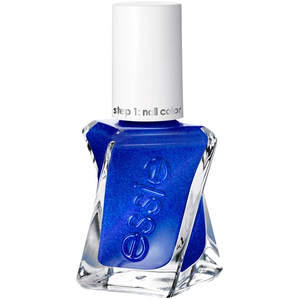 essie Gel Couture 2-Step Longwear Nail Polish, Front Page Worth, Blue Metallic Nail Polish, 0.46 fl. oz.