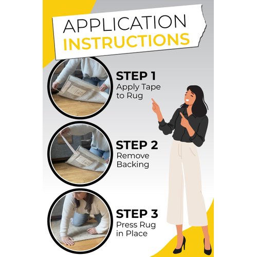 The Good Stuff Double Sided Rug Tape [2 Inch x 30 yd] Secure Area Rugs to Carpets, Laminate, and Hardwood Floors, Easy to Remove and Restick Without Residue or Damage to Rug or Floor