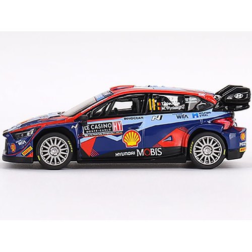 i20 N Rally1 Hybrid #11 Thierry Neuville - Martijn Wydaeghe Mobis WRT 3rd Place Monte Carlo Rally (2023) Limited Edition to 3960 Pieces Worldwide 1/64 Diecast Model Car by Mini GT MGT00710