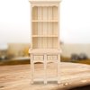 Tnfeeon Dollhouse Furniture, Dollhouse Bookcase, 3Layer Bookcase with Drawers for Home