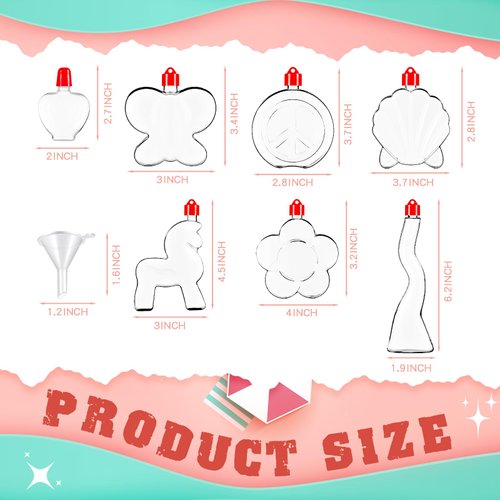 Zubebe 20 Pieces Sand Art Bottle Necklaces Sand Craft Kit Sand Art Containers Halloween Party Supplies Favors DIY Art Activity Group Include Clear Plastic Mini Funnels, Sand Not Included