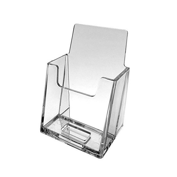 SOURCEONE.ORG Premium Vertical Clear Business Card Holder, Slant Back 10 Pack
