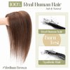 Benehair Hair Toppers for Women Real Human Hair 100% Remy Human Hair Pieces for Women with Thinning Hair Clip In 8 * 10cm Topper 12 Inch 35g Clip in Hair Extensions Medium Brown