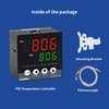 PID Temperature Controller, Coiliiot Voltage AC100-240V, LED Display, Relay & SSR Dual Output, One Alarm Output, PID Thermostat with K Thermocouple (96mm*96mm)