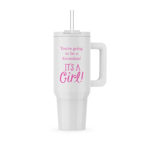 3dRose Sentimental Expectant Grandmothers 30oz Tumbler – “You're going to be a Grandma! IT'S A Girl!” – Baby Shower, Daily Use