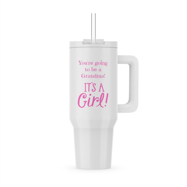3dRose Sentimental Expectant Grandmothers 30oz Tumbler – “You're going to be a Grandma! IT'S A Girl!” – Baby Shower, Daily Use
