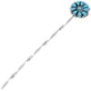 Native American Turquoise Cluster Silver Hair Stick 0228