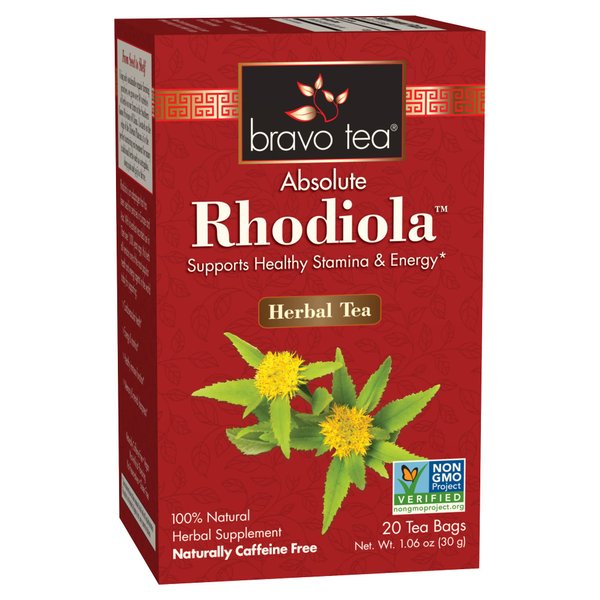 Bravo Tea Absolute Rhodiola Herbal Tea Caffeine Free, 20 Tea Bags