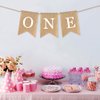 ONE Burlap Banner for Nursery Decor First Birthday Party Rustic Theme Decoration for boy or Girl，1st Birthday Party Supplies High Chair Banner Birthday Banner for Boy Girl Party