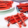 100 Pieces Hair Perm Rods Non-Slip Hair Rollers Plastic Cold Wave Perming Rods with Elastic Rubber Band Short Curlers Rod for Hairdressing Styling (Red,0.2 Inch)