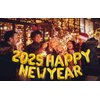 16 Inch Gold 2025 Happy New Year Balloons, Big 2025 Happy New Year Letter Balloons Foil Gold Balloons for 2025 Happy New Year Eve Celebration Decorations Party Supplies New Years 2025 Balloons Gold