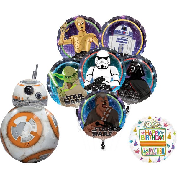 Anagram Star Wars BB8 Birthday Party Supplies Balloon Bouquet Decorations