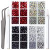 LPBeads 10000pcs Hotfix Rhinestones Flatback Glass Crystal Clear Red AB Crystal and Black Rhinestone with Tweezers and Picking Pen for Crafts Clothes Nail Art