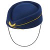 Beelittle Women's Stewardess Costume Accessories Flight Attendant Hat with Air Hostess Cosplay Costume Accessories (Navy1)