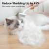 aumuca Cat Brush for Long Haired Cats, Deshedding Tool and Dematting Comb Remove Loose and Matted Fur, Cat Grooming Undercoat Rake, White