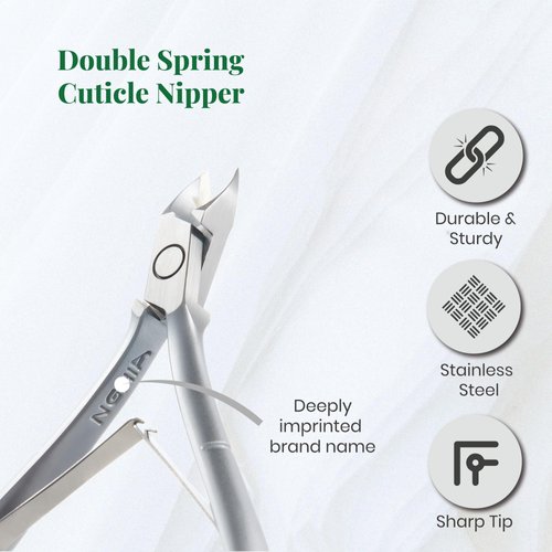 NGHIA Cuticle Nipper - D-03 JAW 14 | Stainless Steel | Durable and Sharp | Ergonomic Design | Grey Plated | Ideal for Salons and Home Use