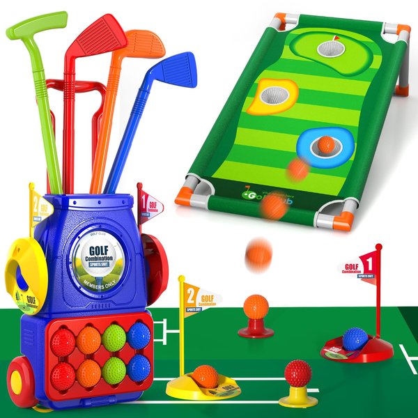 Bennol Upgraded Kids Toddler Golf Set, Indoor Outdoor Outside Golf Toys Gifts for 3 4 5 Year Old Boys, 3 4 5 Year Old Boys Toys Birthday Gifts Ideas, Outdoor Golf Set Toys Game for Kids Boys