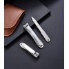 YOUGUOM Nail Clipper Set - Stainless Steel Fingernail Clippers Toenail Curved Blades Nail Cutter and Nail File w/PU Sheath for Men Women