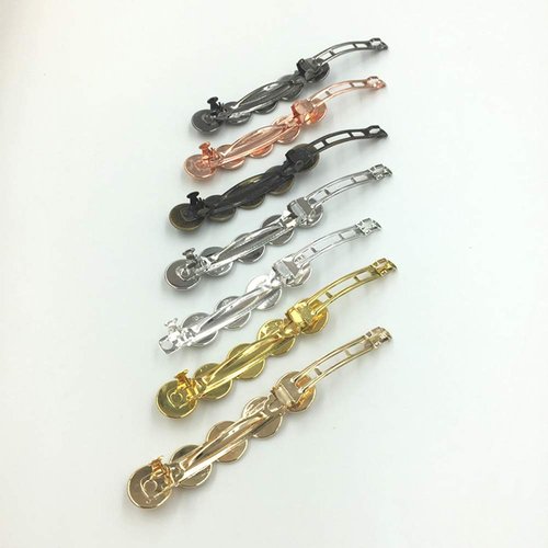 10 Pieces Metal Hair Clips with Blank Round Tray Base Fits 12mm Round Hair Clip Cabochon Settings Hair Barrettes with Blank Hairgrip Base Trays for DIY Hair Accessories Making, KC-Golden