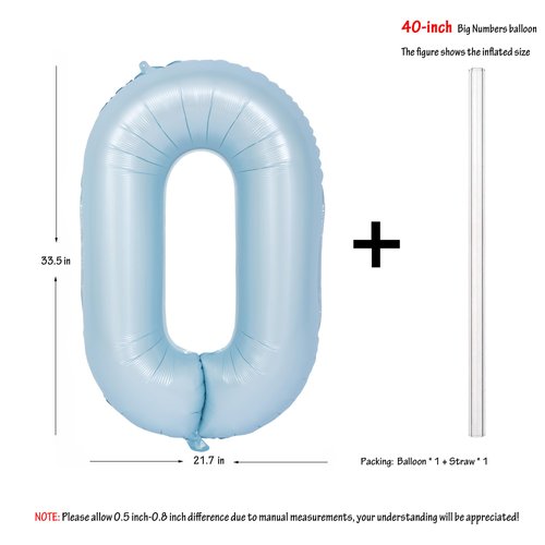 40 In Matte Blue Number Balloons Helium Foil Mylar Balloon Birthday Party banquet Decoration Digital 0