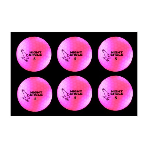 Night Eagle CV LED Golf Balls - Light Activated - No Timer - 6 Pack (Pink)
