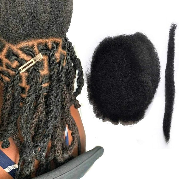 Yotchoi Tight Afro Kinky Human Hair,Ideal for Making or Repairing Permanent Dreadlocks ,Twists and Braids 4 Bundles/Package Natural Black #1B 8inch/20.32cm
